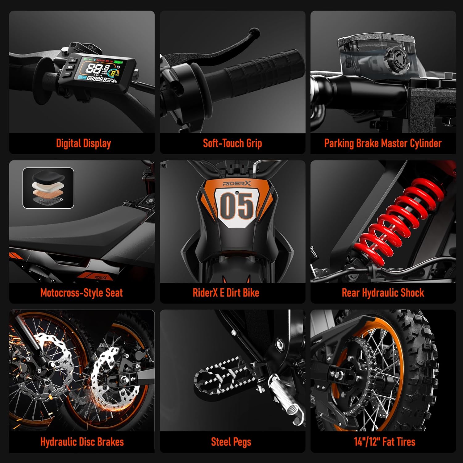 Electric Dirt Bike for Adults Teens, 3000W Brushless 220Nm Motor - 45° Slope, 38 MPH, 48V/23.5Ah Removable Battery, Dual Hydraulic Brakes & Full Suspension Electric Motorcycle for 13+