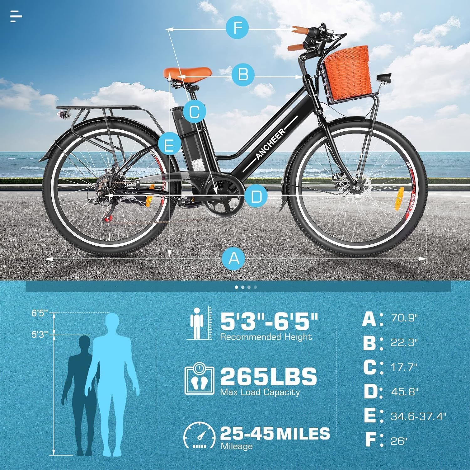 ANCHEER 26'' Electric Bike