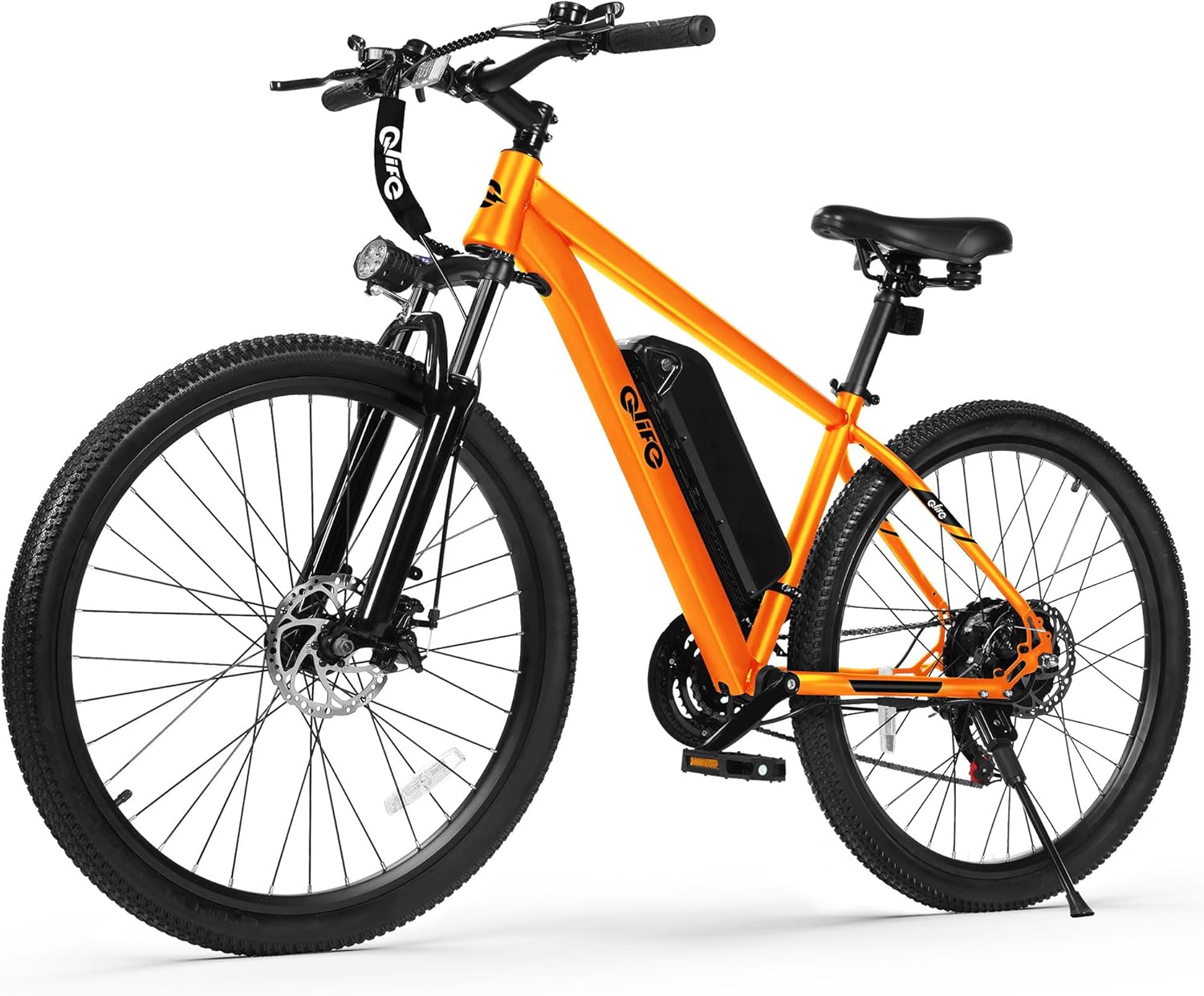 Qlife Racer Electric Bike for Adults - 21-Speed Mountain Lightweight Ebike with Peak 1000W/750W 25MPH/22MPH Brushless Motor, 375Wh Removable Battery, 26X2.1 Tire Step Over E-MTB, Up to 40 Miles