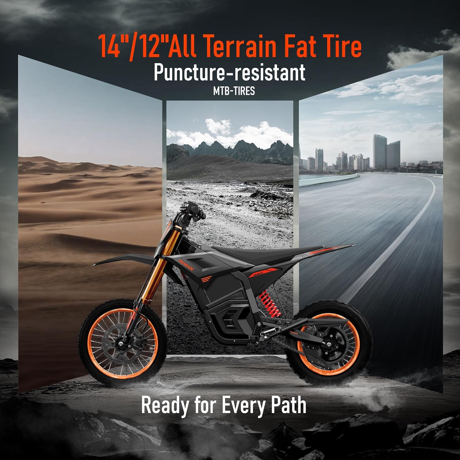 Electric Dirt Bike for Adults Teens, 3000W Brushless 220Nm Motor - 45° Slope, 38 MPH, 48V/23.5Ah Removable Battery, Dual Hydraulic Brakes & Full Suspension Electric Motorcycle for 13+