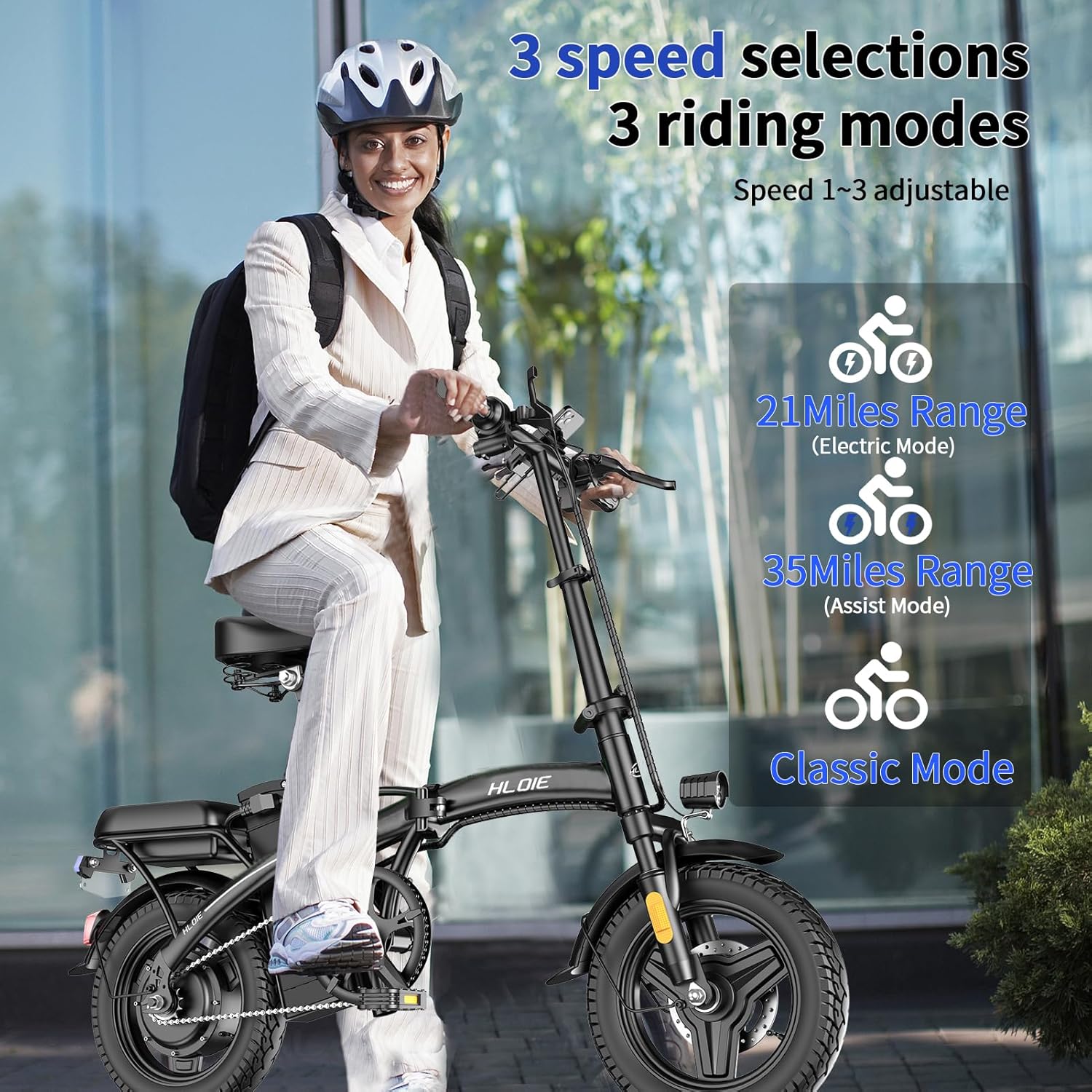 Folding Electric Bike for Adults, 400W (Peak 500W) Motor,23MPH Max Speed Foldable Electric Bicycles,14" Ebike, 48V12AH Battery 35 Miles PAS Range Mini E Bikes for Adults and Teens