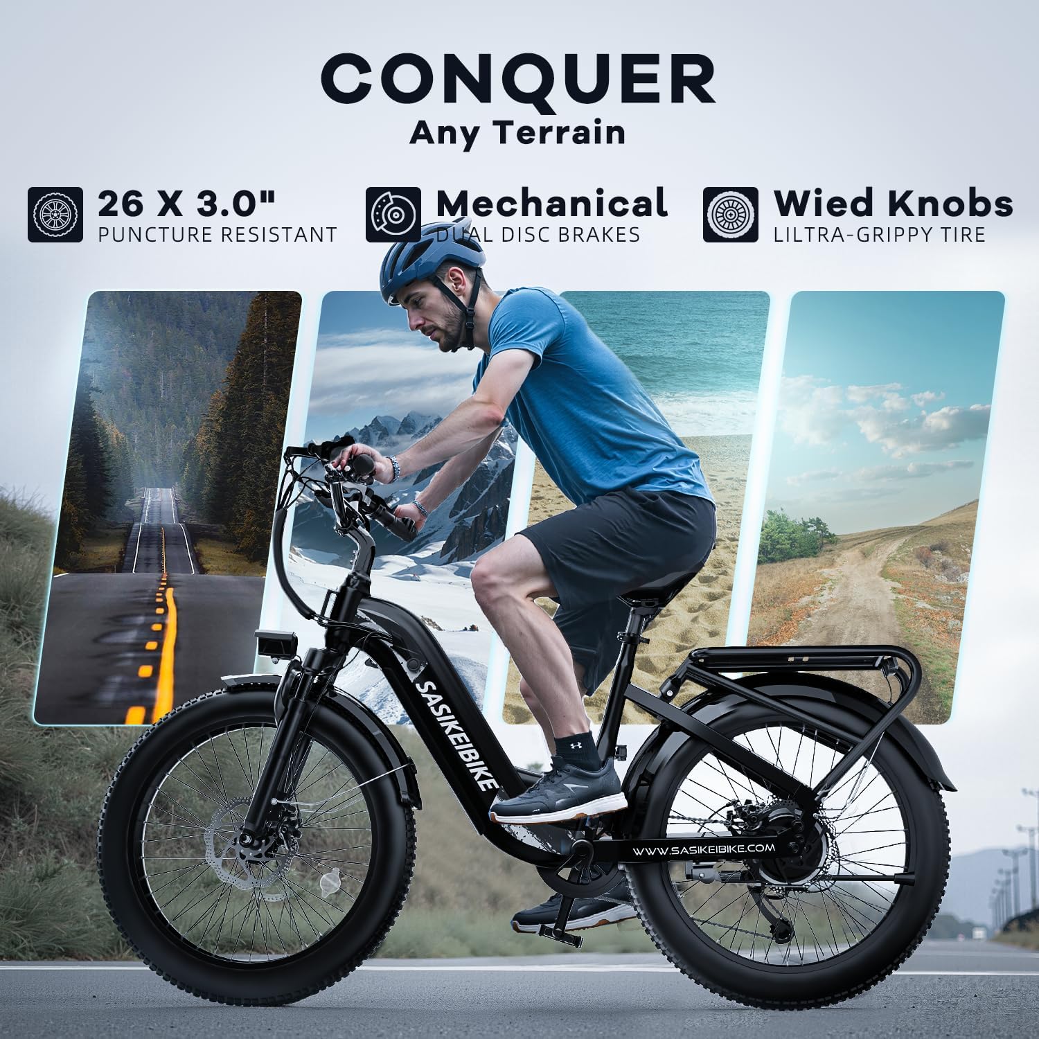 1500W Motor Peak Electric Bike for Adults and Teenagers, 48V 20AH Removable Battery Step Thru EBike, 30+MPH, 80 Miles Max Range, 24" Fat Tire Adult Electric Bicycles for 7 Speed