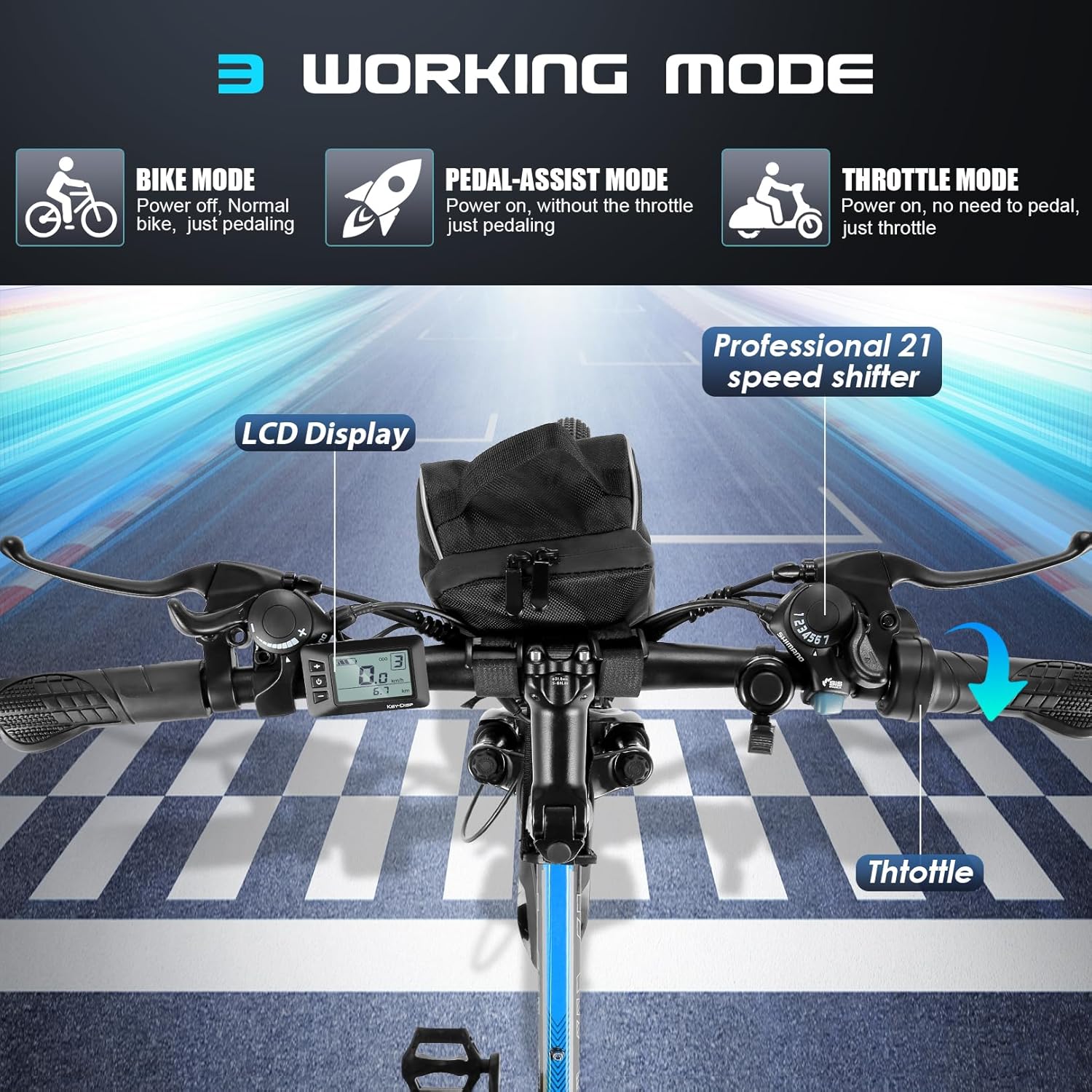 Vivi Electric Bike for Adults 1000W Peak Folding Electric Mountain Bike 26'' Commuter Ebike 22MPH Adult Electric Bicycles with Battery, LCD Display, Dual Shock Absorber, SGS Certified to UL2849