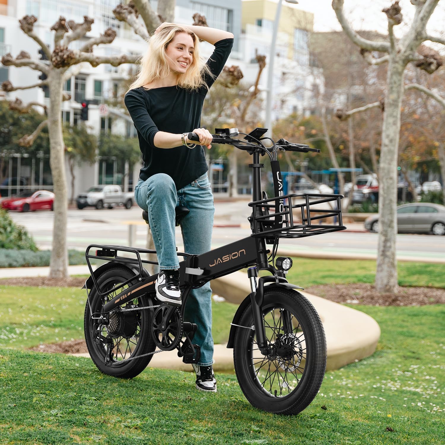 Electric Bike for Adults with Peak 1000W Motor up to 25Mph EBS Ebike, Built-in 48V 10.5AH Removable Battery up to 45 Max Miles Folding Ebike, Aluminum 20'' Fat Tire Electric Bicycle