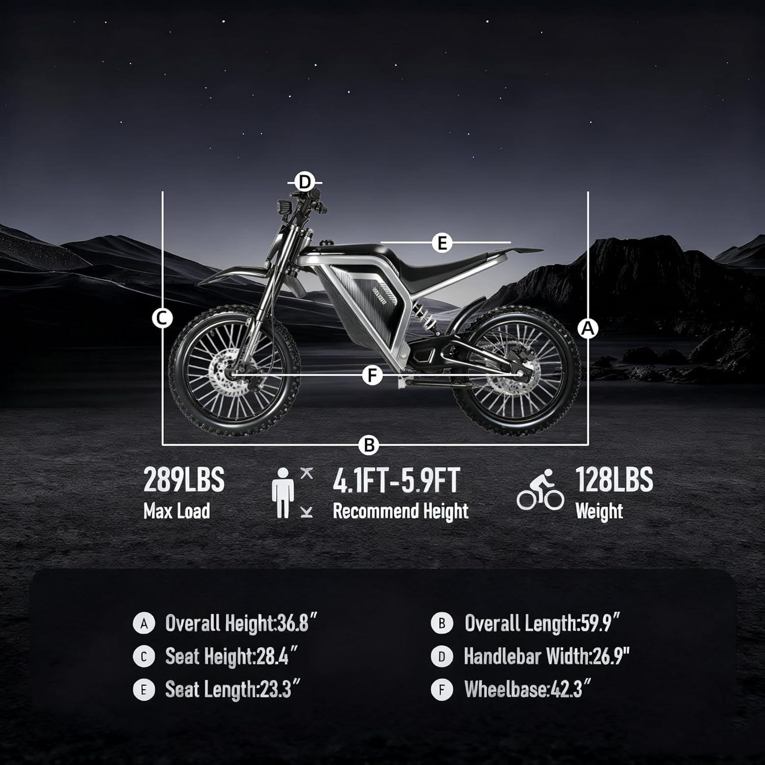 Electric Dirt Bike for Adults Teens, Peak 4000W Brushless 200Nm Motor - 40° Slope, 38MPH,60V/27AH Lithium Battery, Dual Hydraulic Brakes & FullSuspension Electric Motorcyclefor,17-in All-terraintires