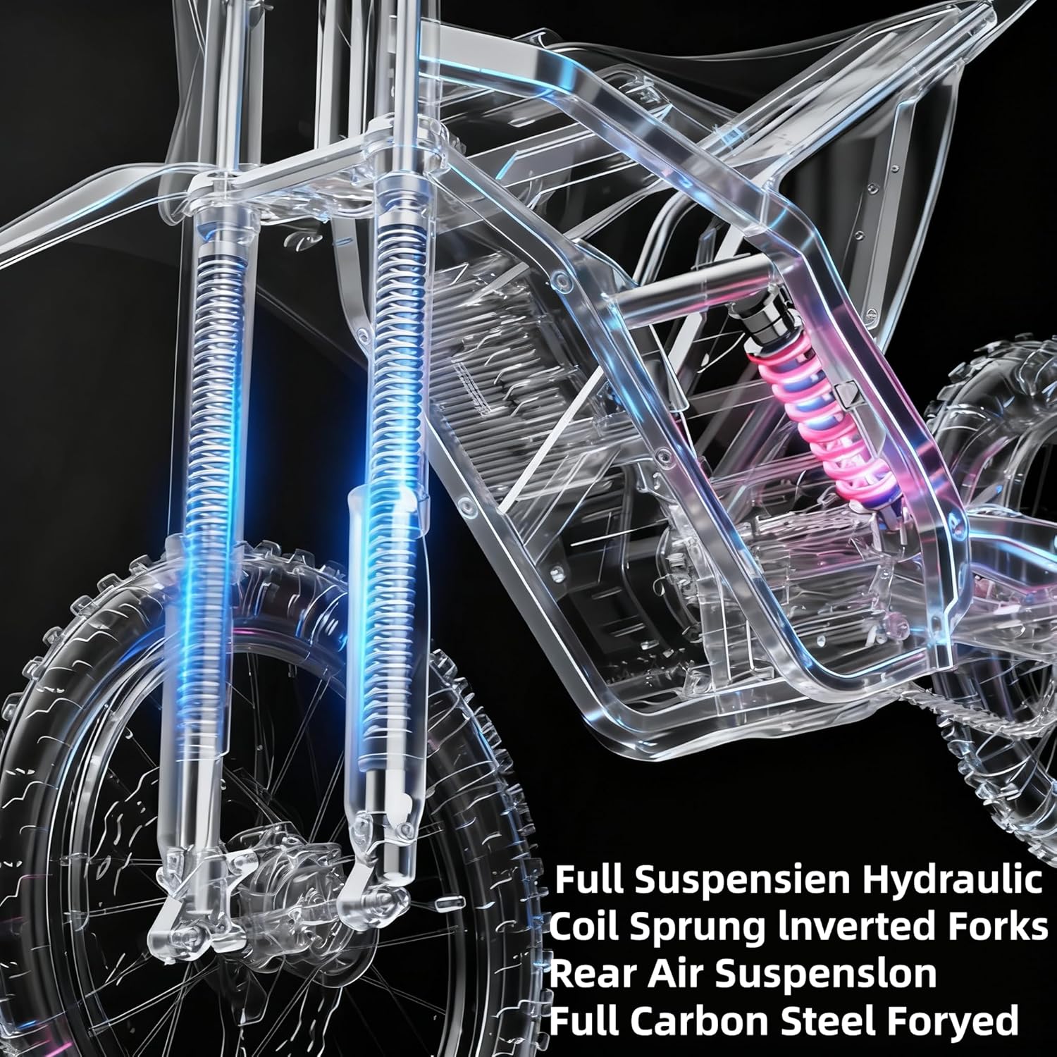 Electric Dirt Bike for Adults Teens, Peak 4000W Brushless 200Nm Motor - 40° Slope, 38MPH,60V/27AH Lithium Battery, Dual Hydraulic Brakes & FullSuspension Electric Motorcyclefor,17-in All-terraintires