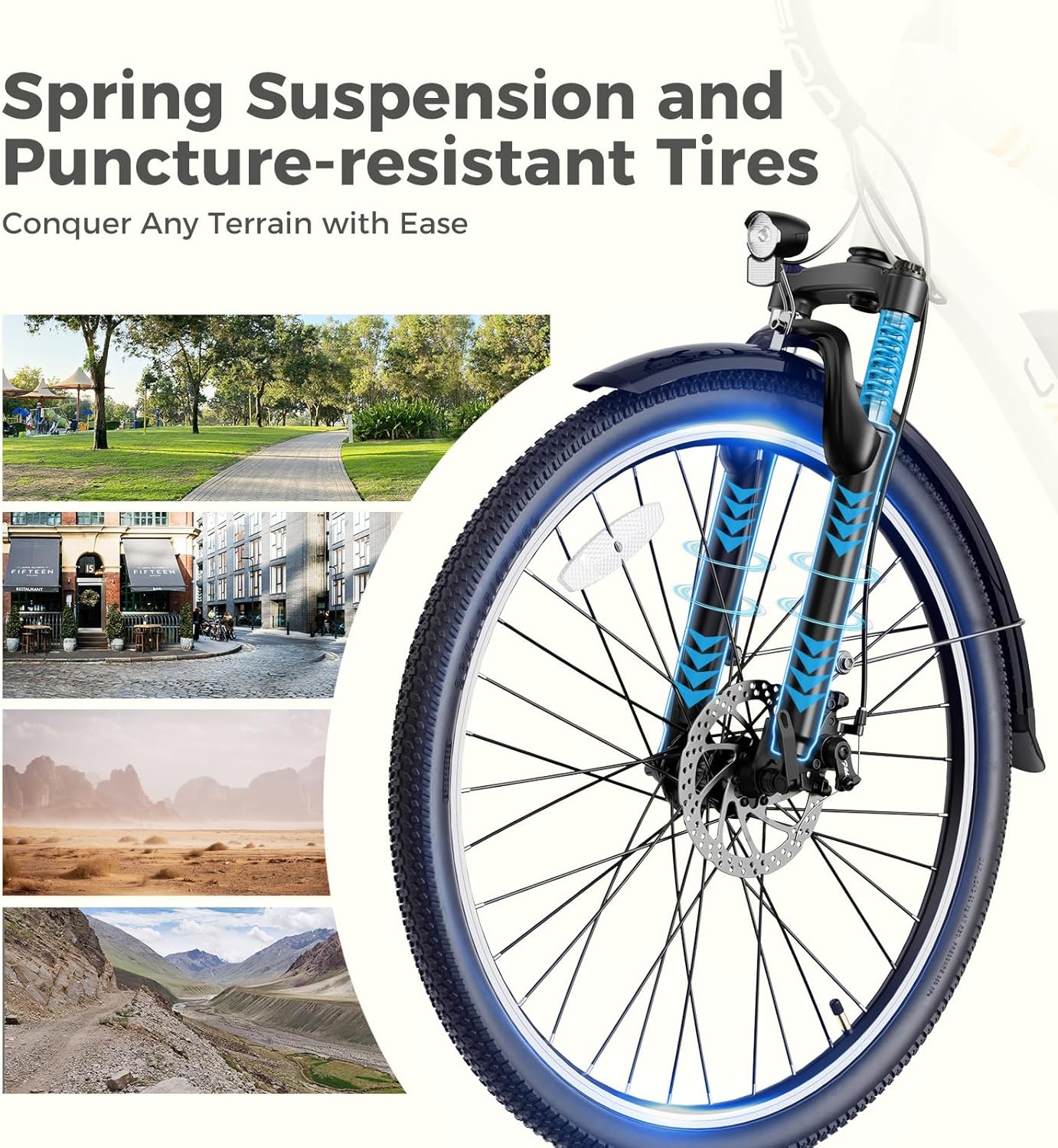 Jasion CB1 Electric Bike for Adults, 1000W Motor Peak Ebike, 450Wh Removeable Battery, 26'' City Cruiser Bicycle, 22 MPH Commuter Women Ebike, 7-Speed Gear