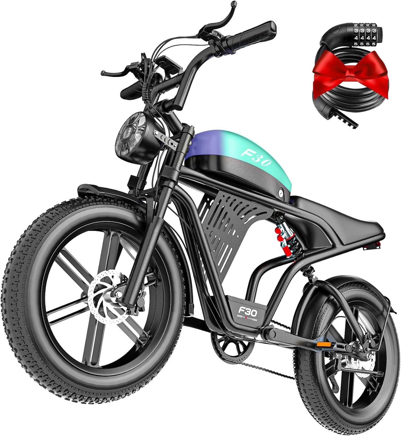 Electric Bike for Adults, Peak 1800W Motor, Up to 30MPH & 85 Miles PAS Range, NFC & Password Unlock, 48V 15AH Battery, 7 Speed Electric Dirt Bike, 20" Fat Tire Off-Road Ebike for Adventure