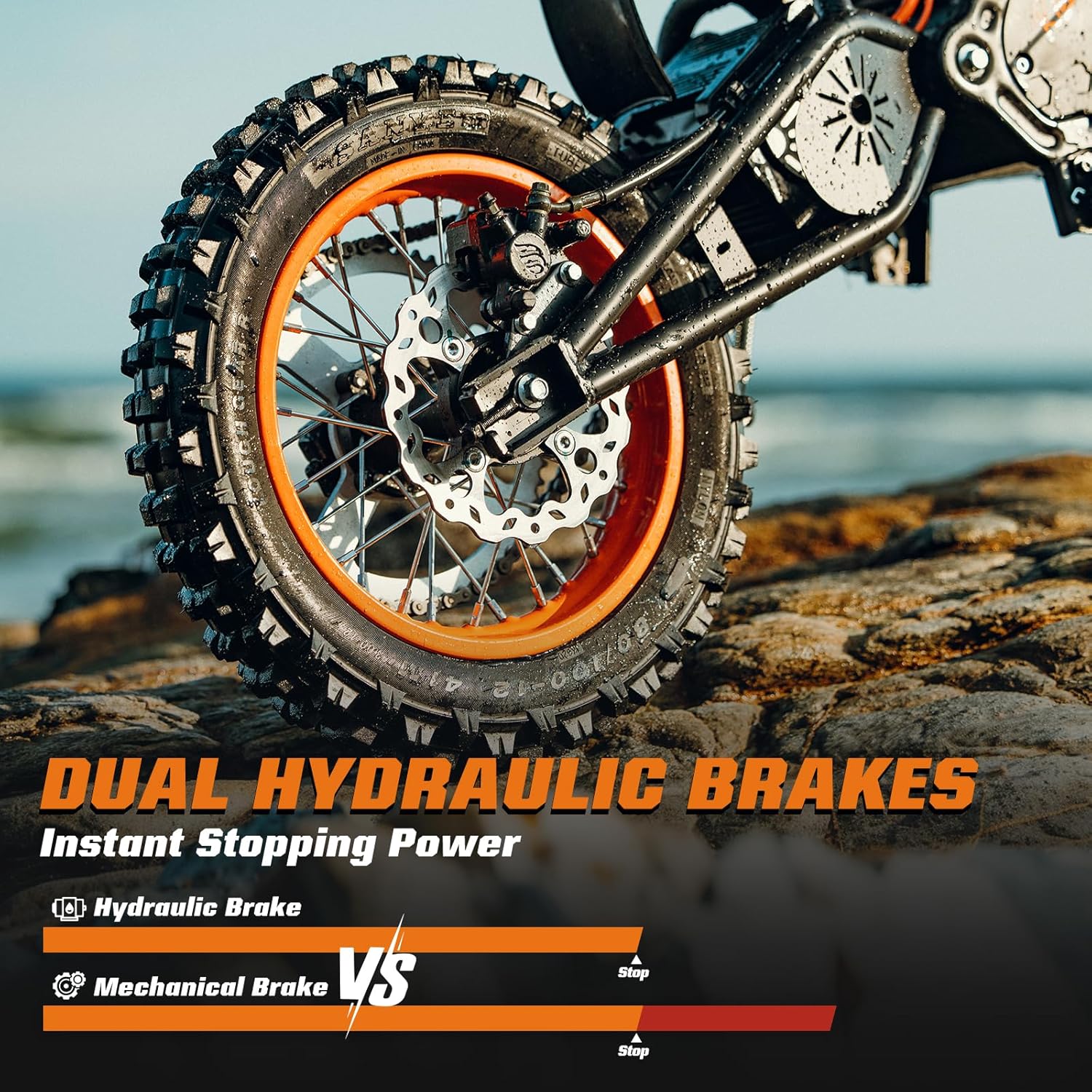 Windone RM7 Electric Dirt Bike for Teens Adults Age 13+, 2200W Peak Ebike, 48V 22.5Ah Up to 37MPH & 45-Mile Electric Motorcycle, 14"/12" Off-Road Tire E-Bike, Dual Hydraulic Brakes, Full Suspension