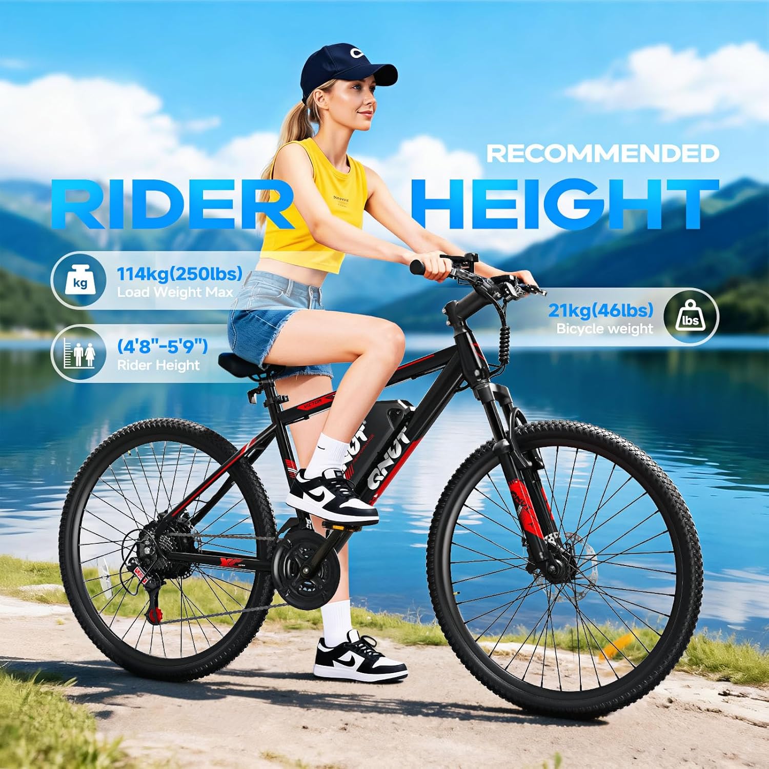 Electric Bike for Adults, 350W 26" Ebike for Teens 21 Speed 20Mph Up to 40Mile with Dual Disc Brake Commute E-Bike E-MTB for Men Women Electric Bicycles UL 2849 Tested