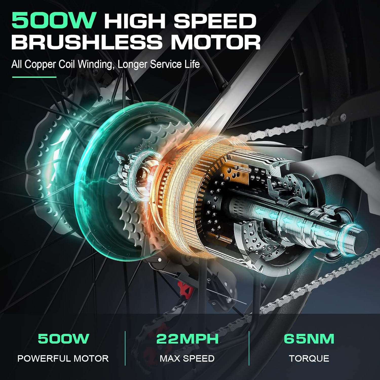 Vivi Electric Bike, 26" Electric Cruiser Bike 1000W Peak Ebike 22MPH Electric Bike for Adults, 48V Removable Battery, Cruise Control, 7 Speed Electric City Commuter Bicycle, SGS Certified to UL2849