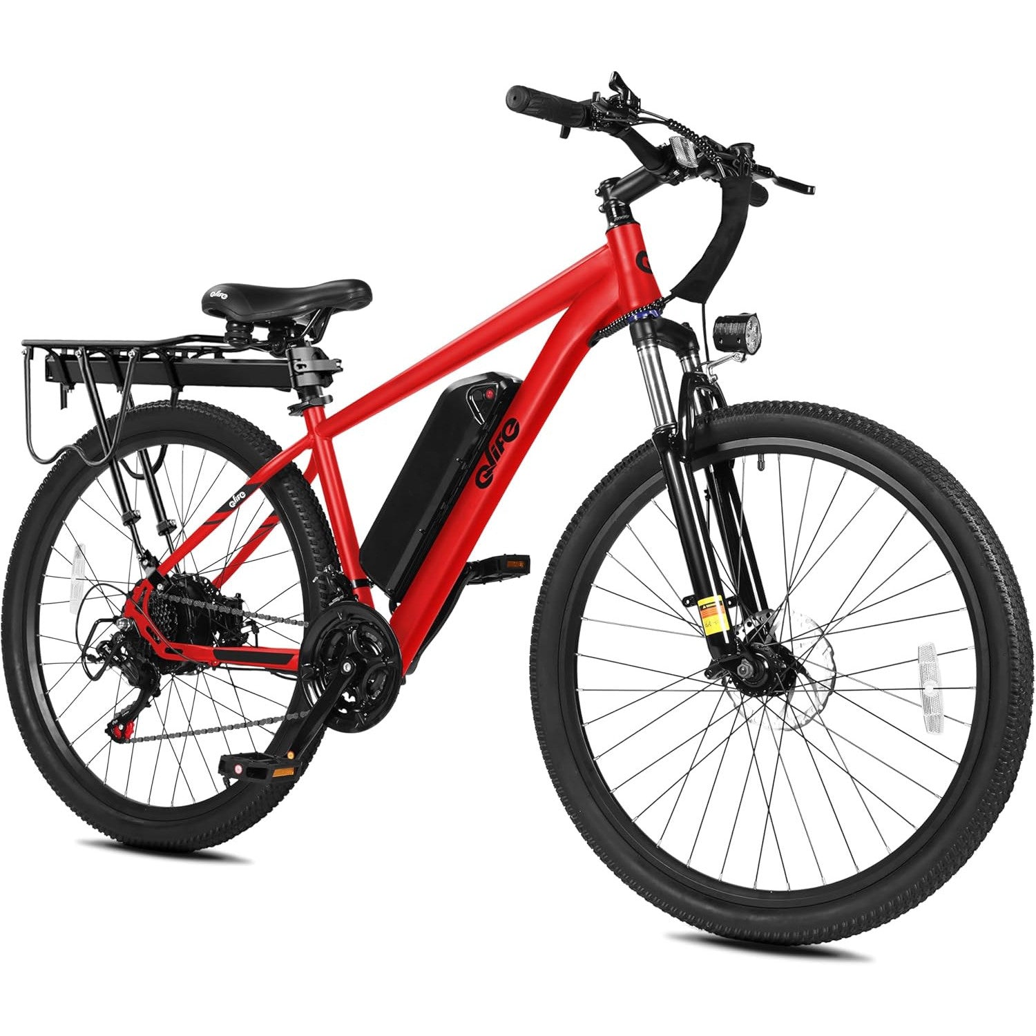 Qlife Racer Electric Bike for Adults - 21-Speed Mountain Lightweight Ebike with Peak 1000W/750W 25MPH/22MPH Brushless Motor, 375Wh Removable Battery, 26X2.1 Tire Step Over E-MTB, Up to 40 Miles