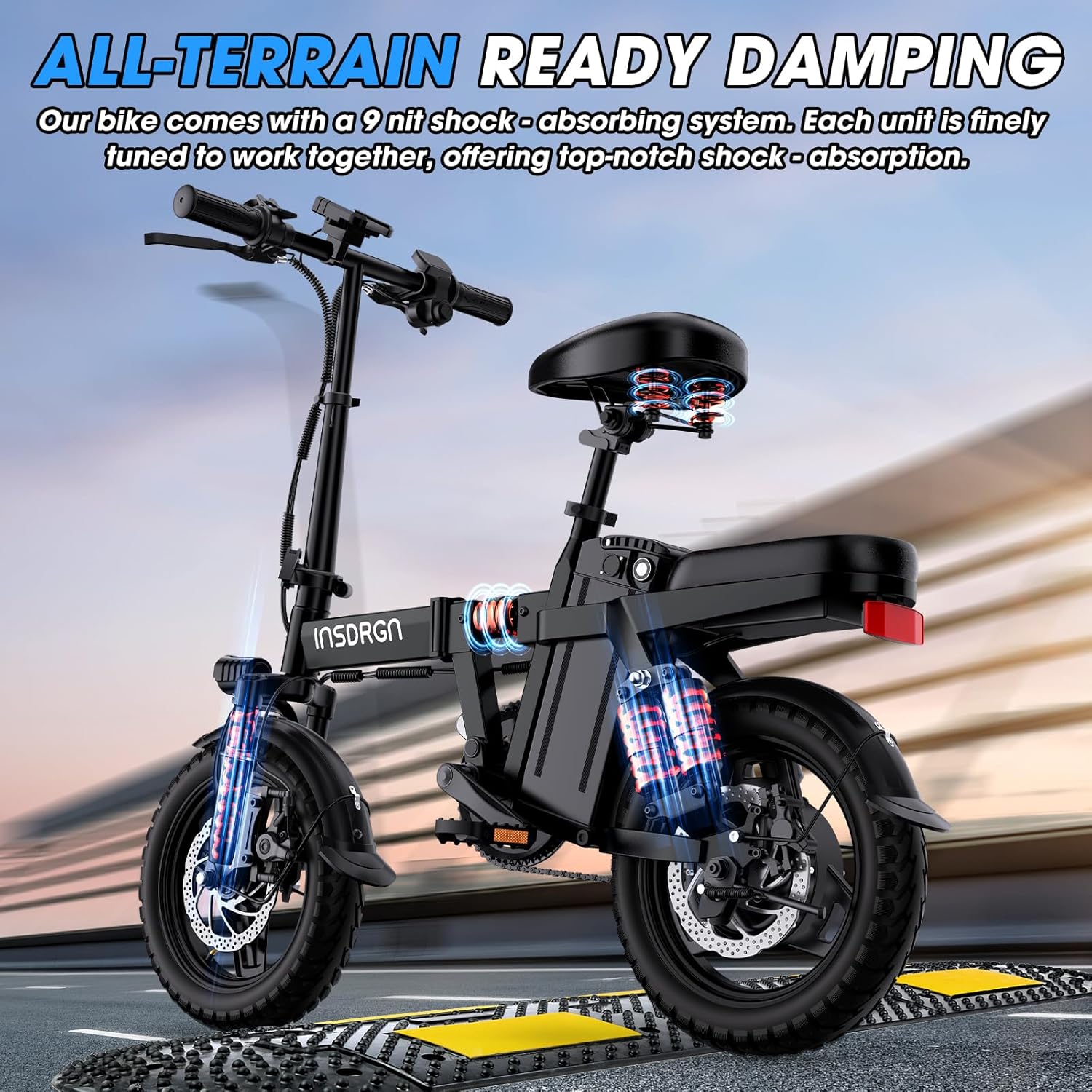 Electric Bike for Adults,14" Folding Adult E Bike with 500W Motor,20 mph,28 Miles Range,Advanced 9-Point Suspension & Pro-Level 44.99% Brake Ratio,Removable Battery,UL 2849 Certified