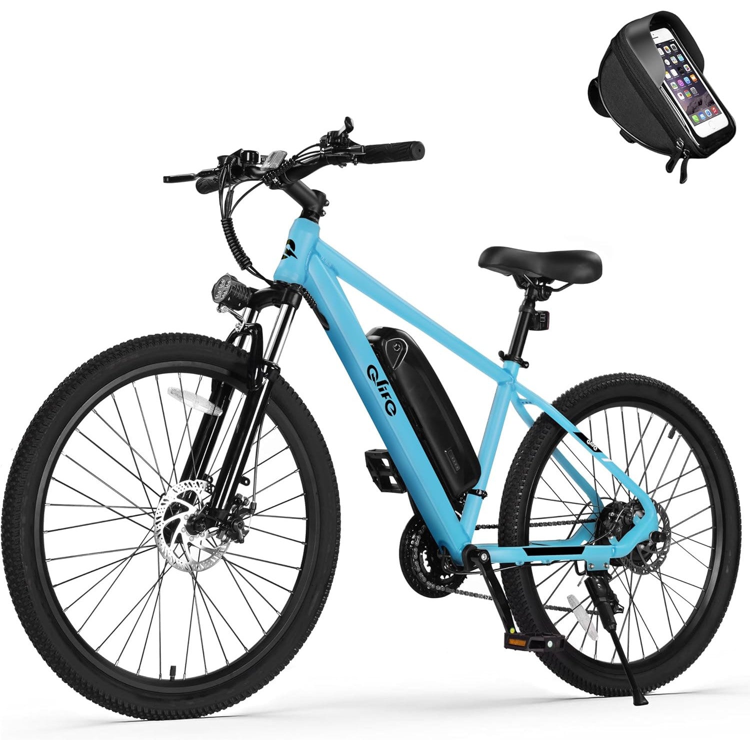Qlife Racer Electric Bike for Adults - 21-Speed Mountain Lightweight Ebike with Peak 1000W/750W 25MPH/22MPH Brushless Motor, 375Wh Removable Battery, 26X2.1 Tire Step Over E-MTB, Up to 40 Miles