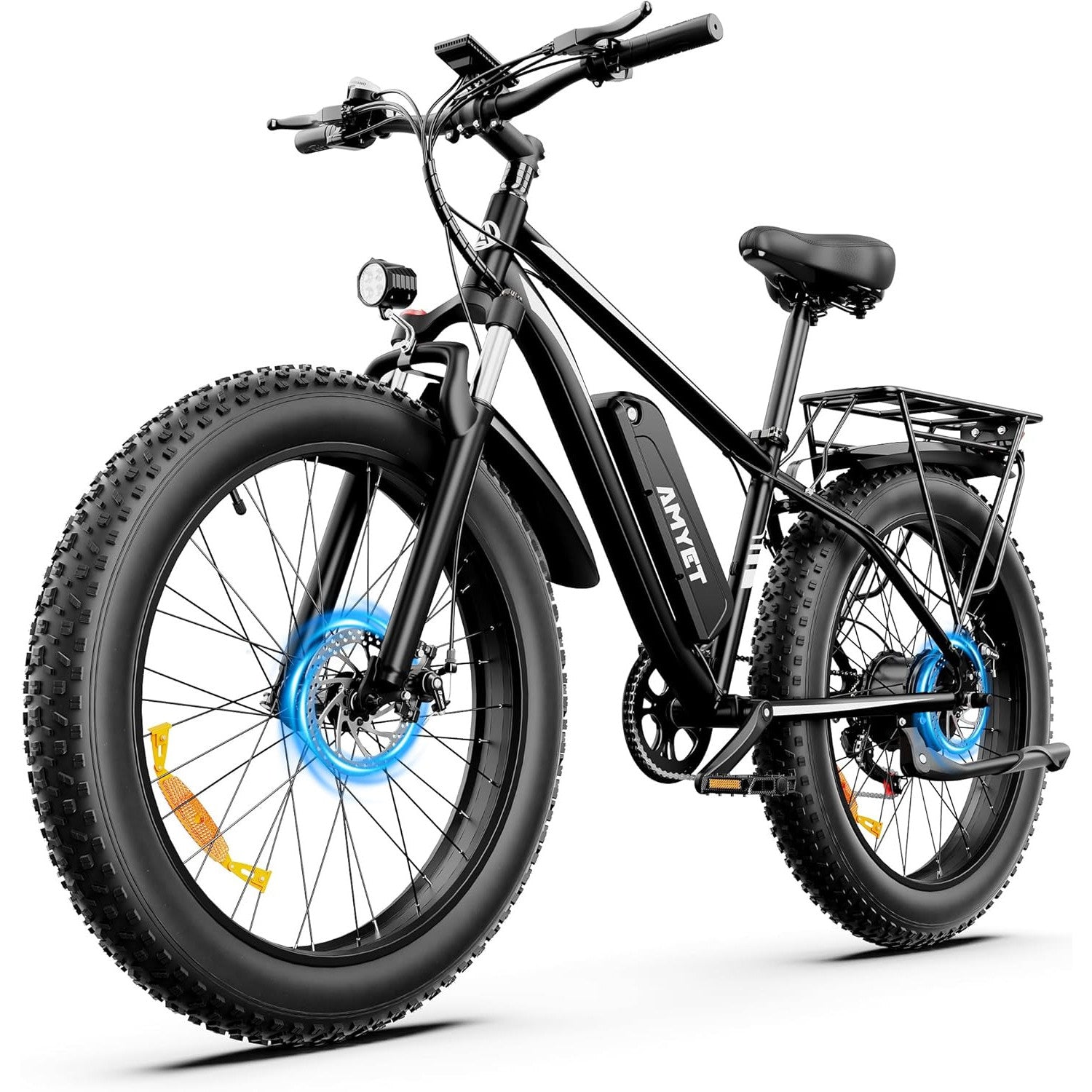 AMYET EB26 Electric Bike for Adults Peak 1500W Electric Bicycle 48V 15AH (720WH) Battery Electric Bike 26" Fat Tire Mountain 28mph 7 Speed Gears Ebike