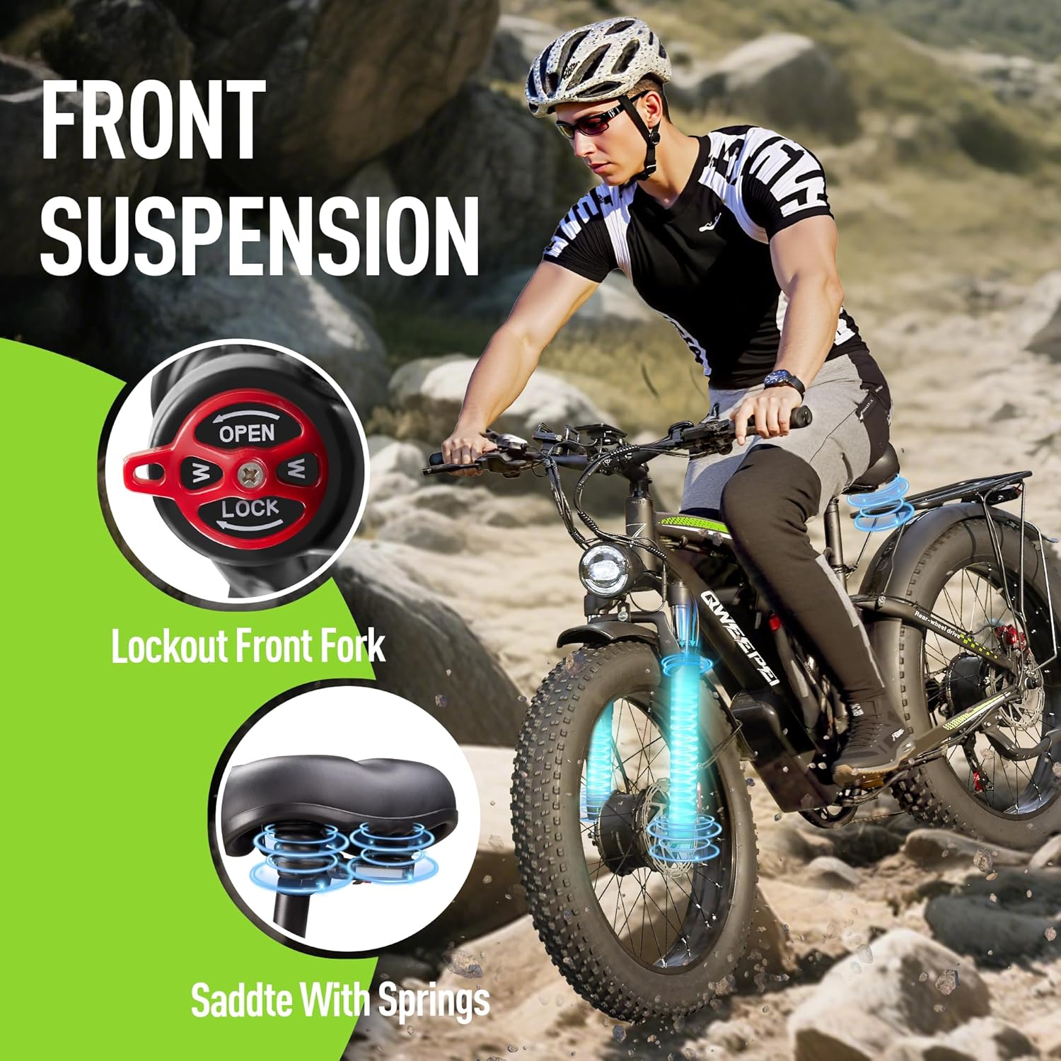 Dual Motor Ebike 6000W Peak for Adults - 58V 34AH Battery Fast 47MPH E-Bike 24 Inch Fat Tire Electric Bike LCD Display 105 Miles Range for All Terrain