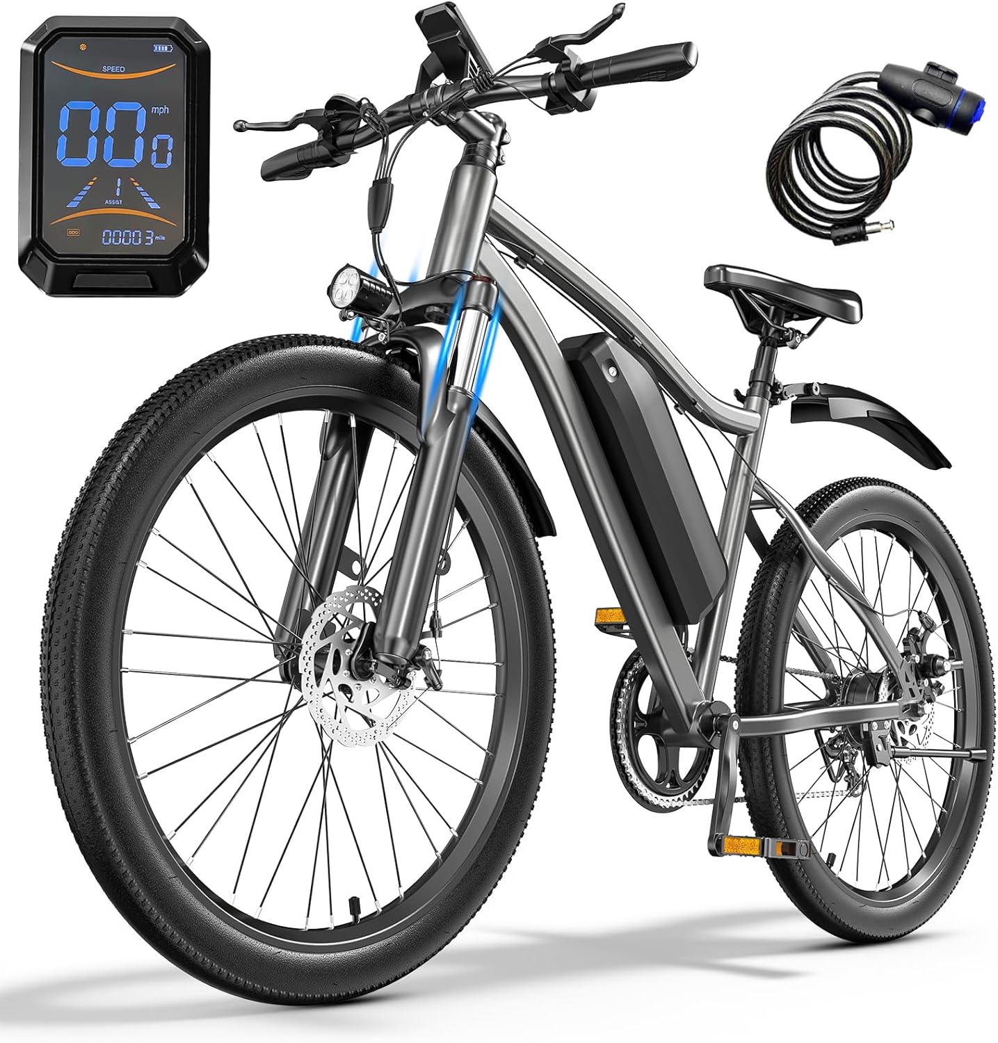 Electric Bike for Adults and Teens, 560W Motor 24MPH Compact Commuter Folding Ebike, 32 Miles Range, 48V 10Ah Battery, 3-Level Pedal Assist, 14" Foldable Mini Electric Bicycle, UL 2849 Certified