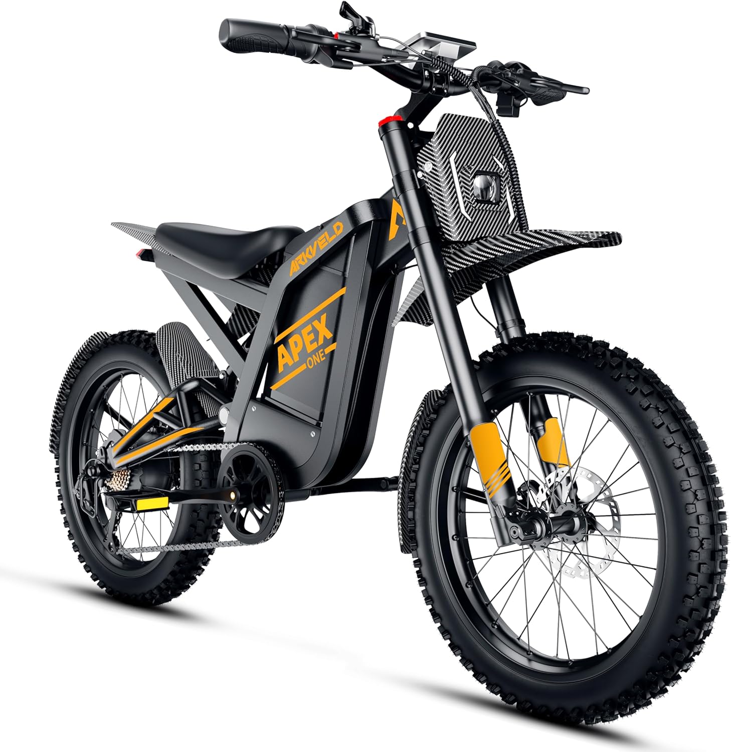 Electric-Dirt-Bike for Adults with Peak-3000W Brushless Motor and 48V 32AH Battery Max 37MPH and 80Miles, Adult Electric-Mountain-E-Bike Motorcycle with Fat Tire for Snow, Sand and Commuting