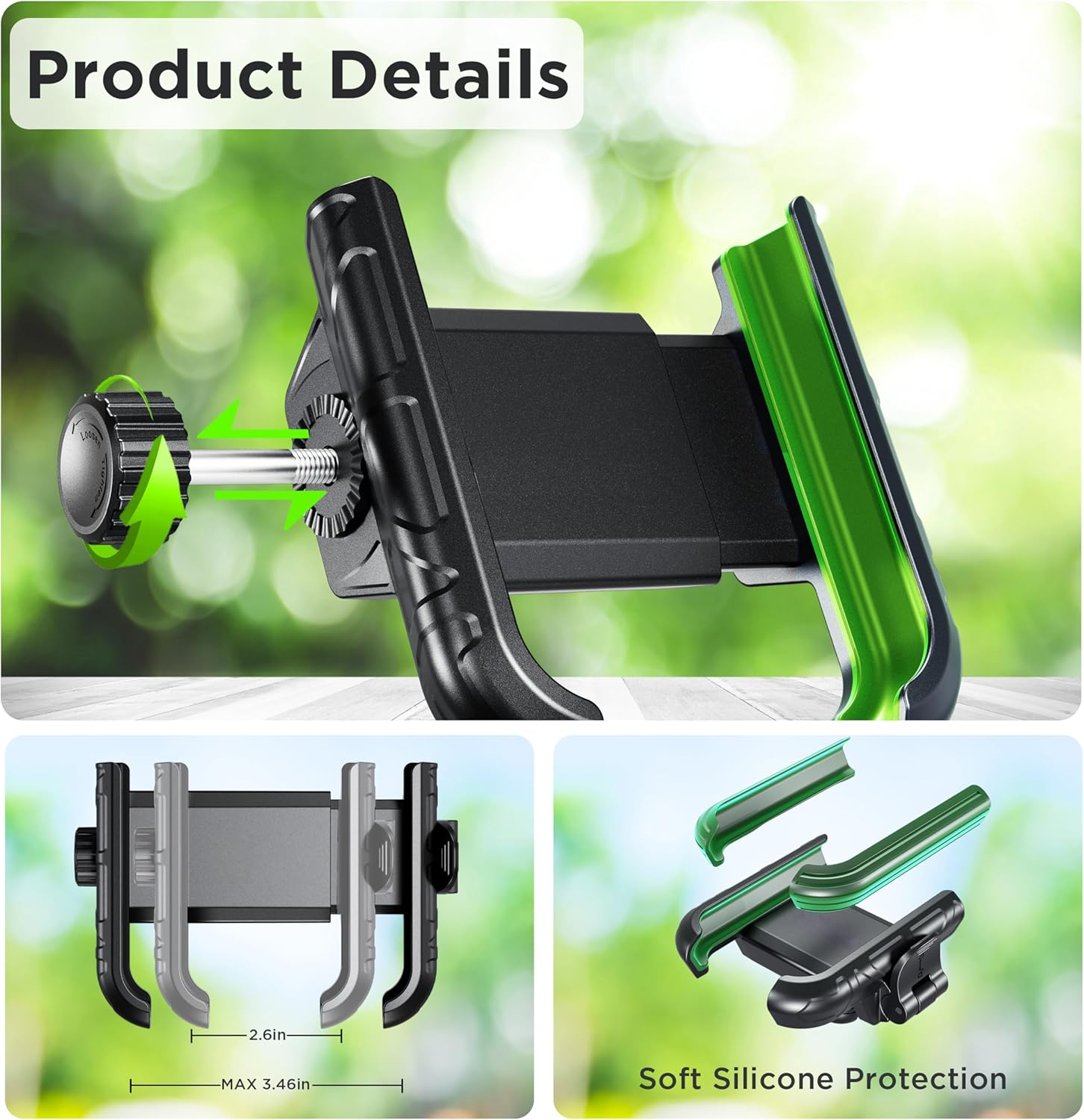 Bike Phone Mount Holder No Block