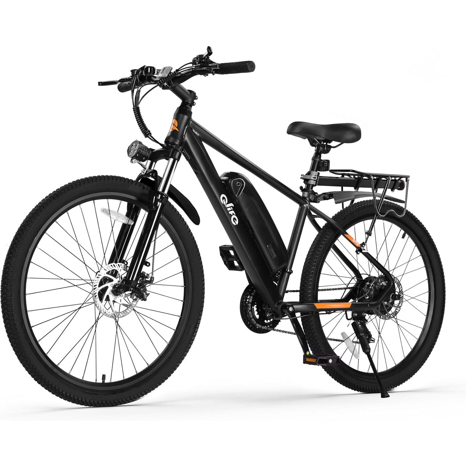 Qlife Racer Electric Bike for Adults - 21-Speed Mountain Lightweight Ebike with Peak 1000W/750W 25MPH/22MPH Brushless Motor, 375Wh Removable Battery, 26X2.1 Tire Step Over E-MTB, Up to 40 Miles