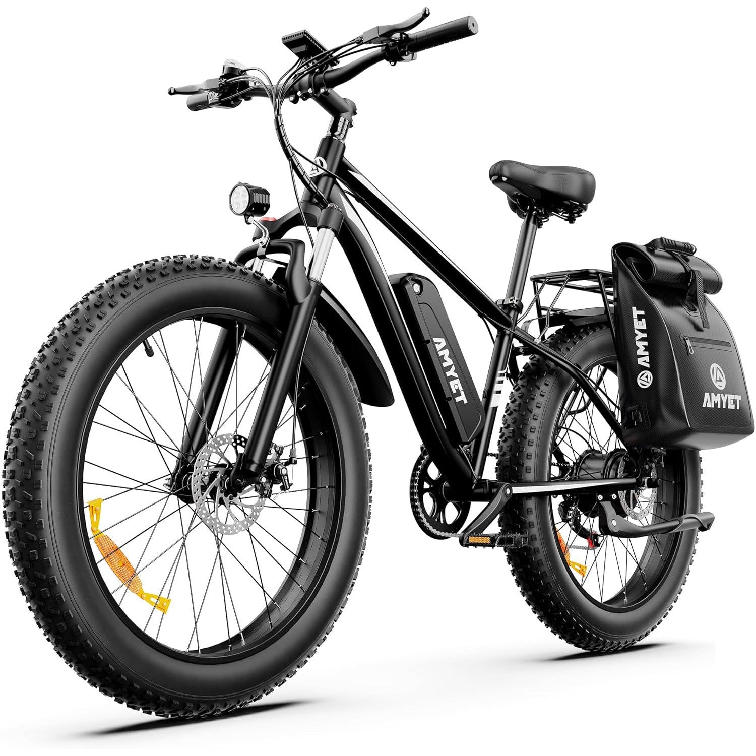 AMYET EB26 Electric Bike for Adults Peak 1500W Electric Bicycle 48V 15AH (720WH) Battery Electric Bike 26" Fat Tire Mountain 28mph 7 Speed Gears Ebike