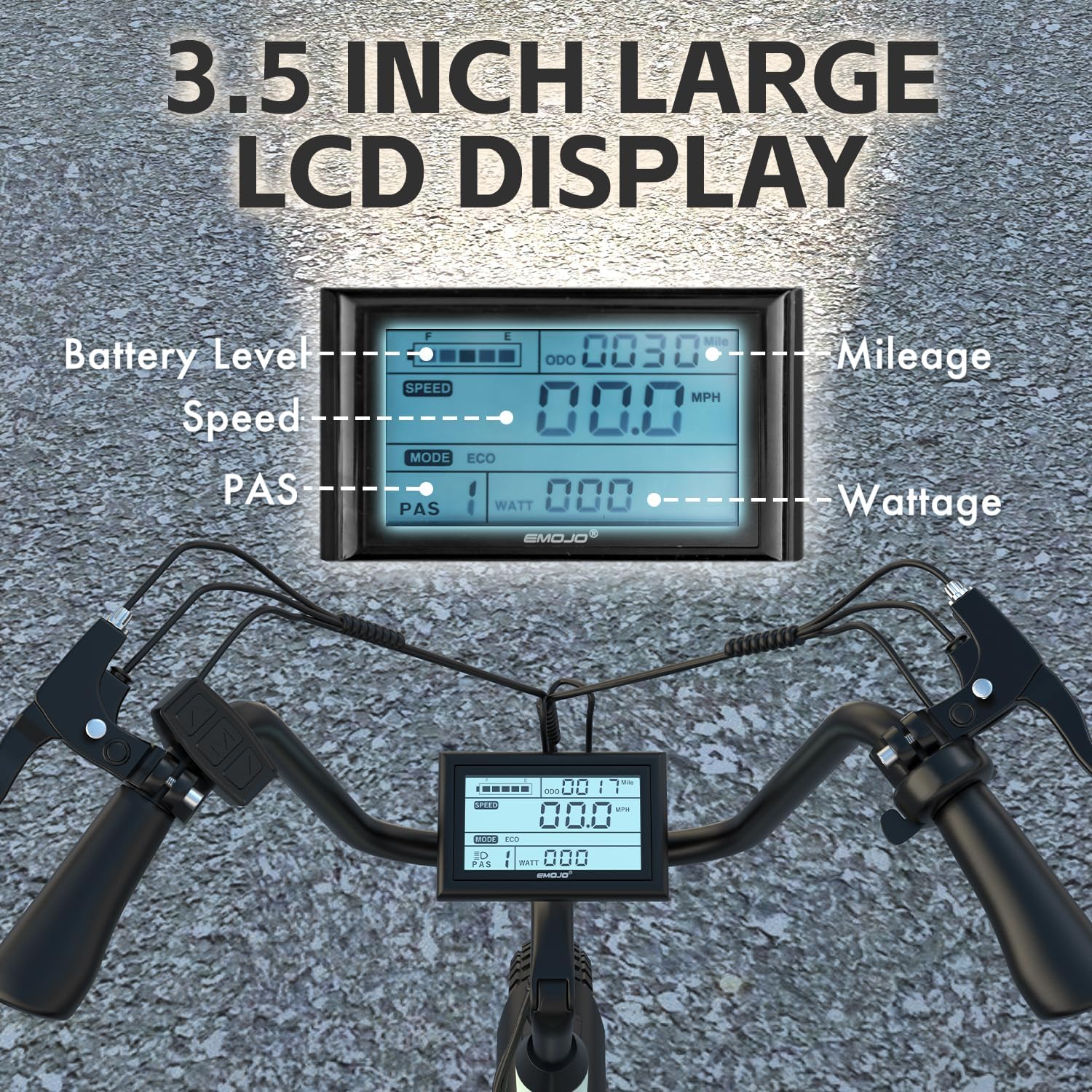 EMOJO Compact Foldable Electric Trike, Long Range 3 Wheels Electric Bicycle with 500W Motor, 48V 14Ah Battery, Built-in Differential