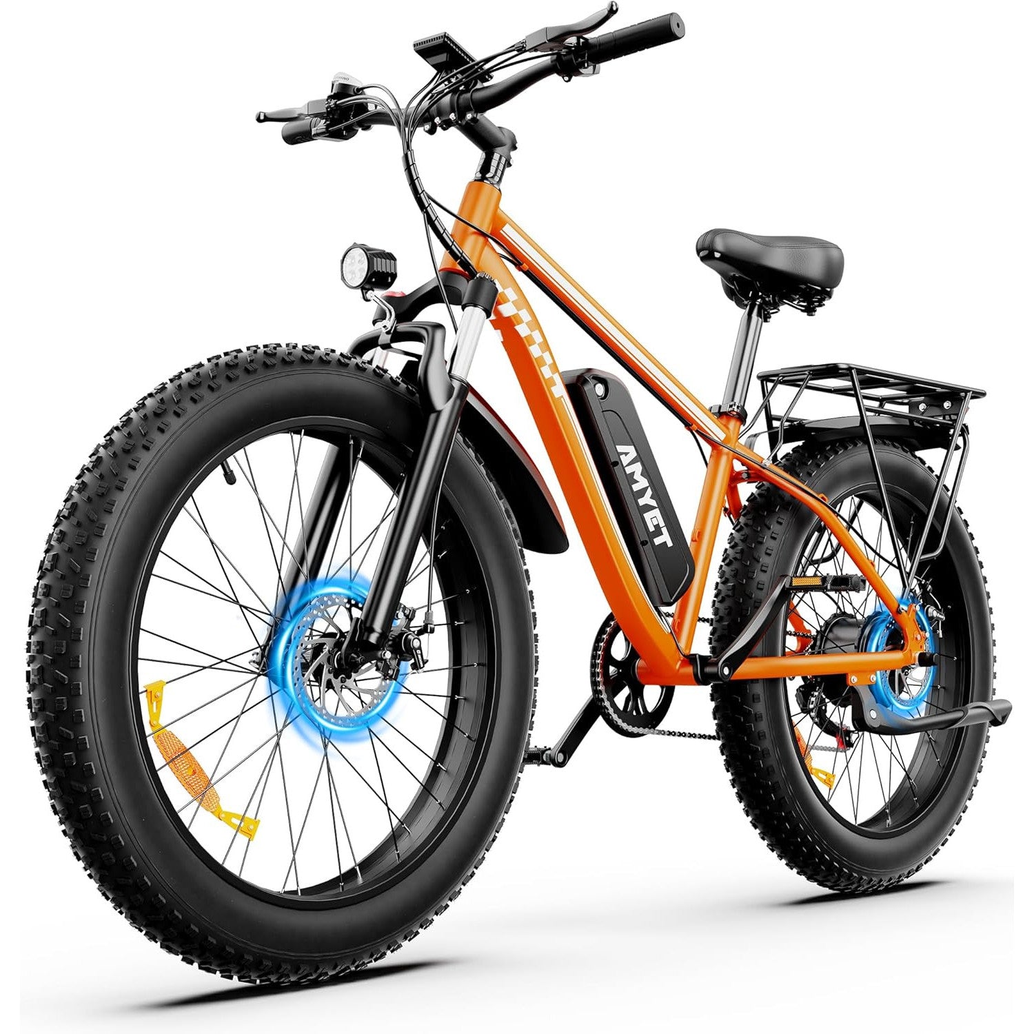 AMYET EB26 Electric Bike for Adults Peak 1500W Electric Bicycle 48V 15AH (720WH) Battery Electric Bike 26" Fat Tire Mountain 28mph 7 Speed Gears Ebike
