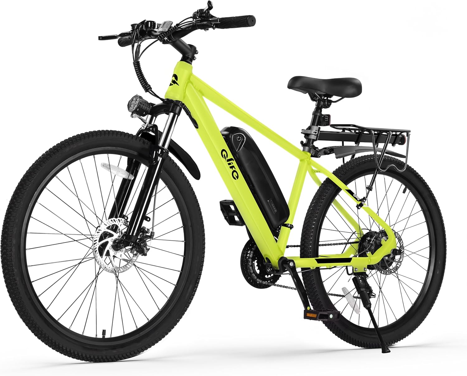 Qlife Racer Electric Bike for Adults - 21-Speed Mountain Lightweight Ebike with Peak 1000W/750W 25MPH/22MPH Brushless Motor, 375Wh Removable Battery, 26X2.1 Tire Step Over E-MTB, Up to 40 Miles