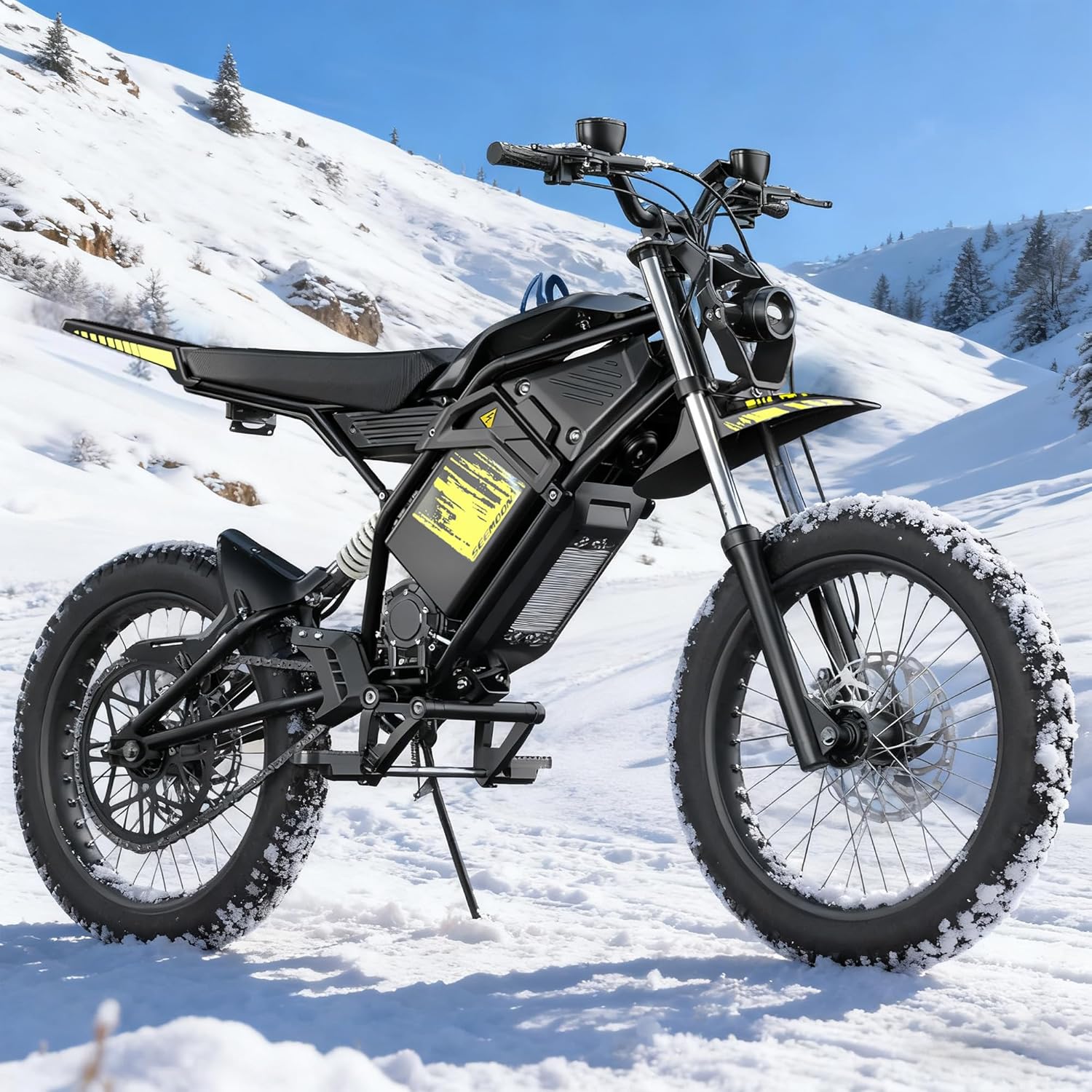 Seemoon Electric Dirt Bike for Adults,2000W Motor,17"Fat Tire Electric Motorcycle|48V 28Ah|28MPH Speed|Up to 100 Miles Range|Hydraulic Brakes|Mountain Off-Road Ebike|IP54 Waterproof|Fit Age 16+