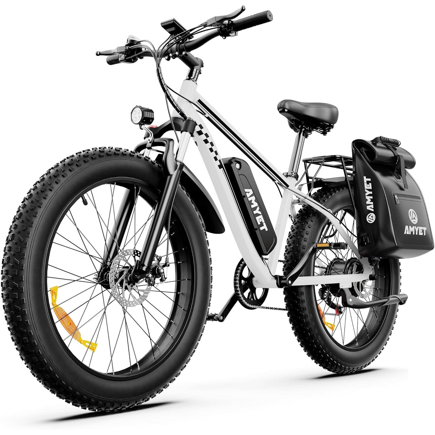 AMYET EB26 Electric Bike for Adults Peak 1500W Electric Bicycle 48V 15AH (720WH) Battery Electric Bike 26" Fat Tire Mountain 28mph 7 Speed Gears Ebike