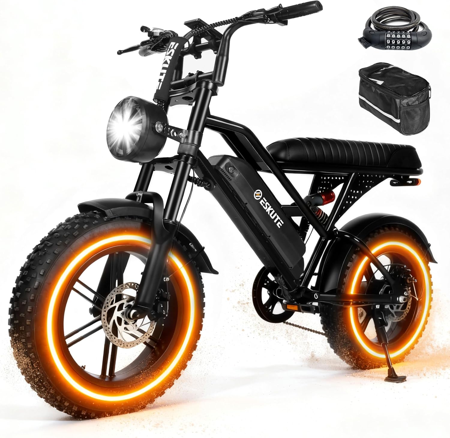 1500W Peak Electric Bike for Adults, 28MPH 48V 13Ah Removable Battery, 60 Mile Range, 16"x4.0" Fat Tire, 7-Speed E-Bike with Dual Suspension – Commuter Ebike for Men & Women