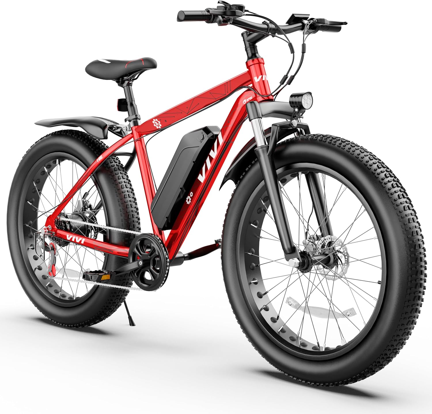 Vivi Electric Bike 26" x 4.0 Fat Tire Electric Bicycle, Peak 1000W Electric Mountain Bike, 25MPH Ebikes for Adults with 48V 13AH Removable Lithium-Ion Battery, Up to 60 Miles,SGS Certified to UL2849