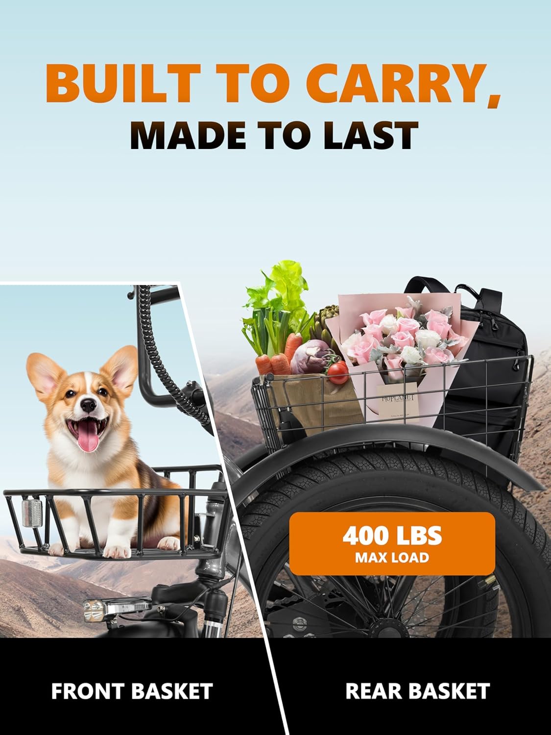 Adults Electric Trike Bike, 1200W Peak Motor & 499.2Wh Removable Battery,18x3.0 Fat Tire Foldable 3-Wheel E-Bike with Step-Thru Design, Up to 55 Miles, Gift for Parents