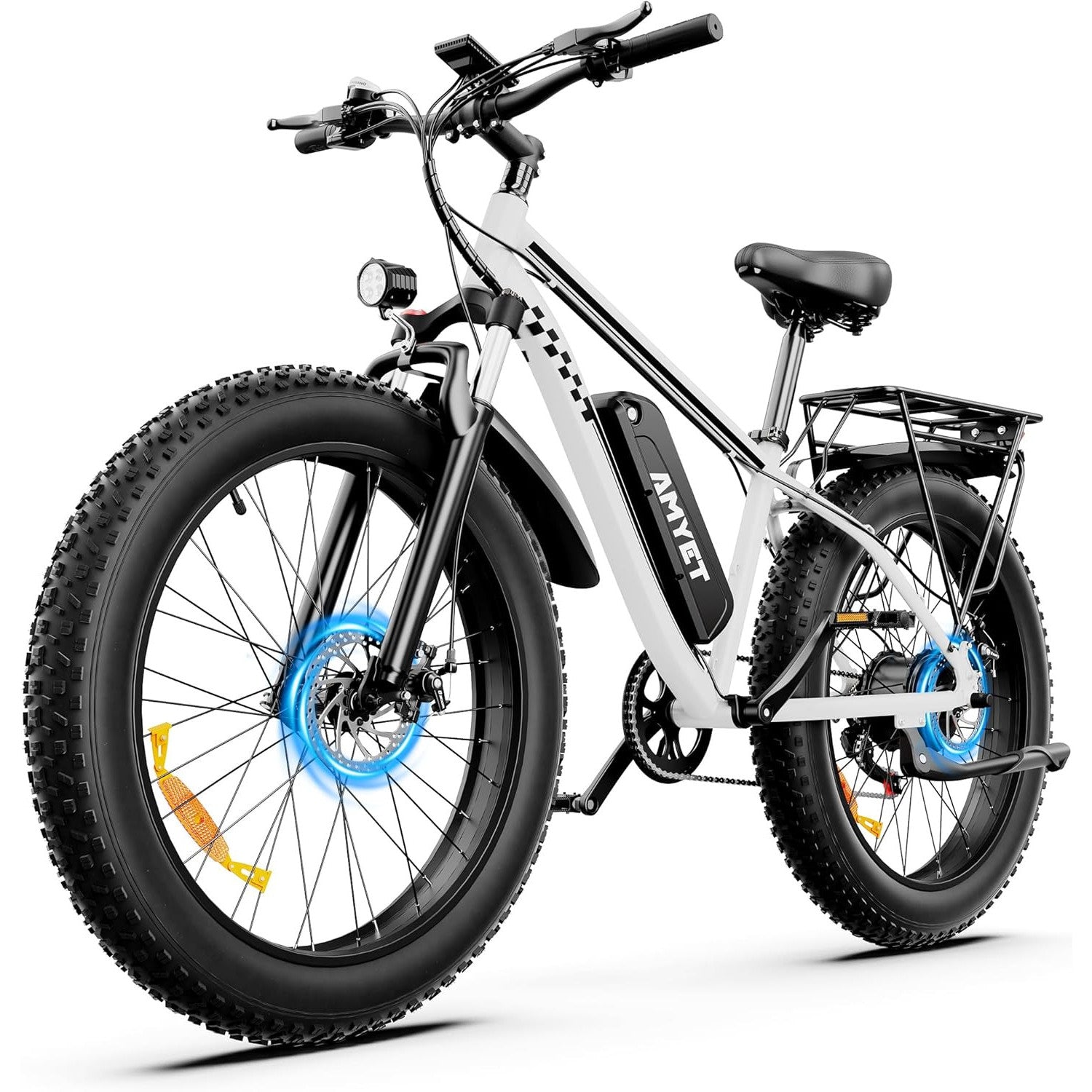 AMYET EB26 Electric Bike for Adults Peak 1500W Electric Bicycle 48V 15AH (720WH) Battery Electric Bike 26" Fat Tire Mountain 28mph 7 Speed Gears Ebike