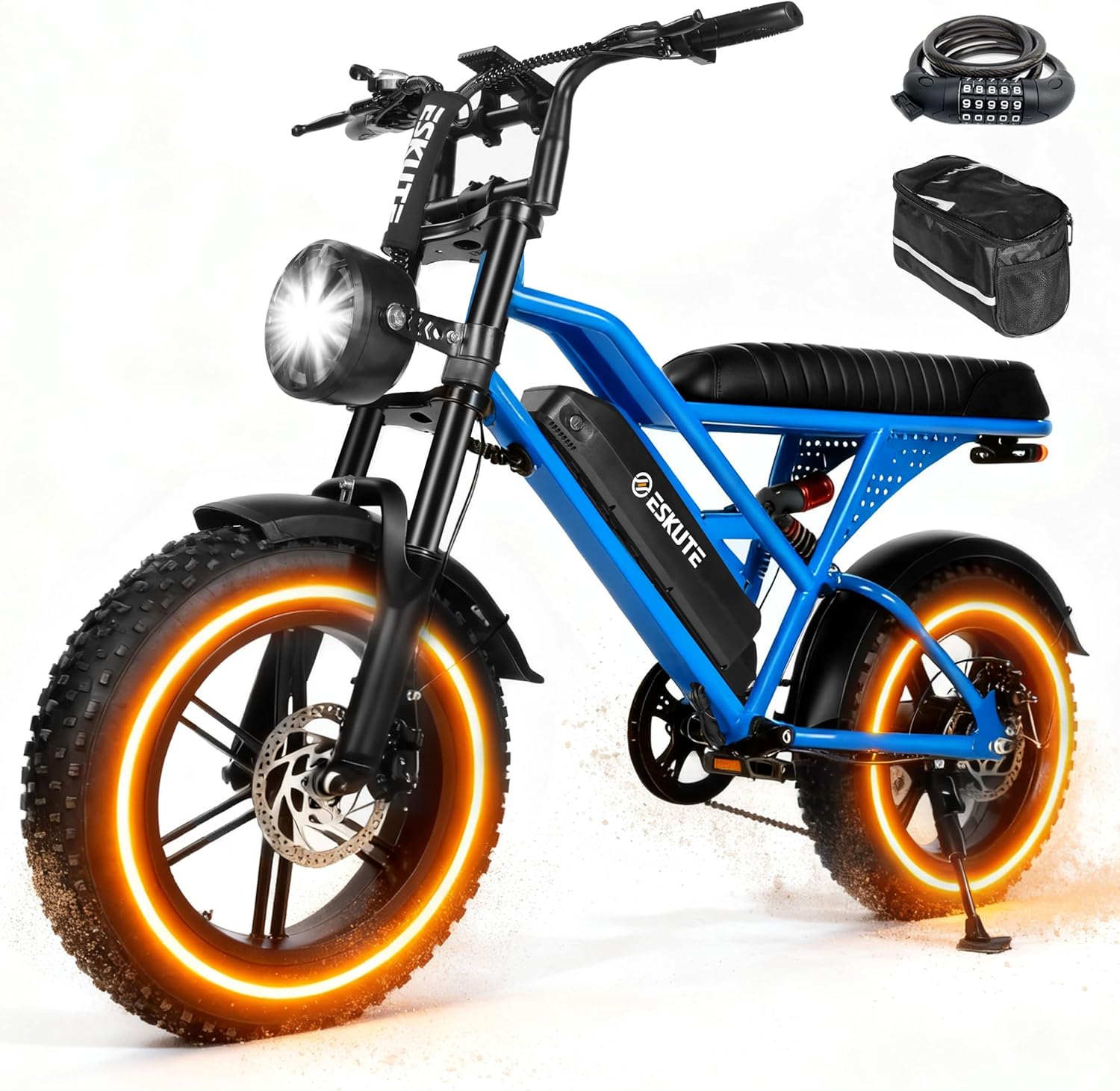 1500W Peak Electric Bike for Adults, 28MPH 48V 13Ah Removable Battery, 60 Mile Range, 16"x4.0" Fat Tire, 7-Speed E-Bike with Dual Suspension – Commuter Ebike for Men & Women