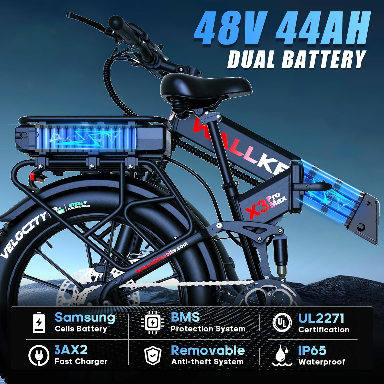 Wallke X3 Pro Max 2800W Dual Motor Electric Bike