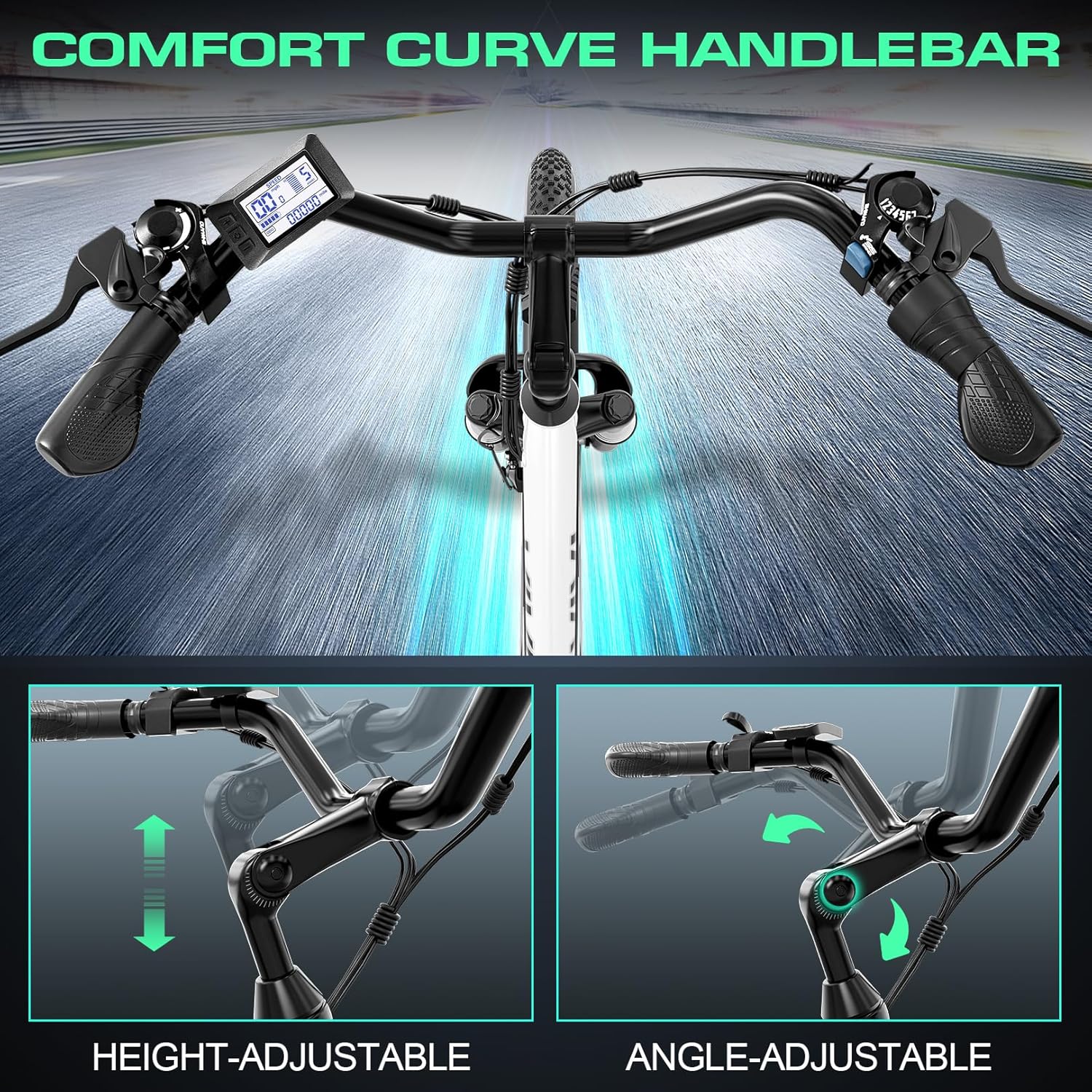 Vivi Electric Bike, 26" Electric Cruiser Bike 1000W Peak Ebike 22MPH Electric Bike for Adults, 48V Removable Battery, Cruise Control, 7 Speed Electric City Commuter Bicycle, SGS Certified to UL2849