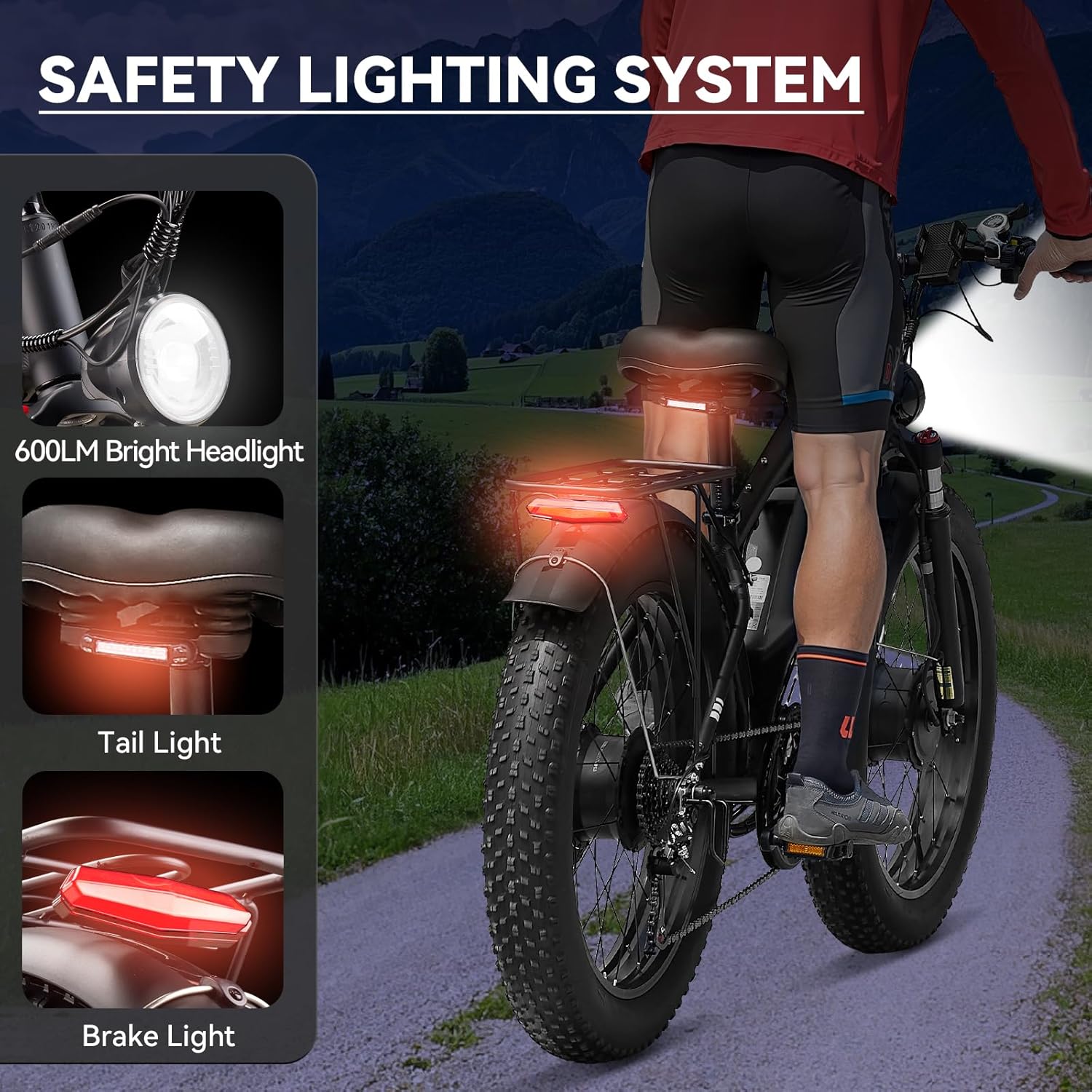 6000W Peak Dual Motor Ebike for Adults - 52V 34Ah Fast Electric Bike for Men Women 45 MPH,Up to 100 Miles,24" Fat Tire Lockable Suspension Electric Bicycle for Snow Off-Road Commuter Mountain E-Bike