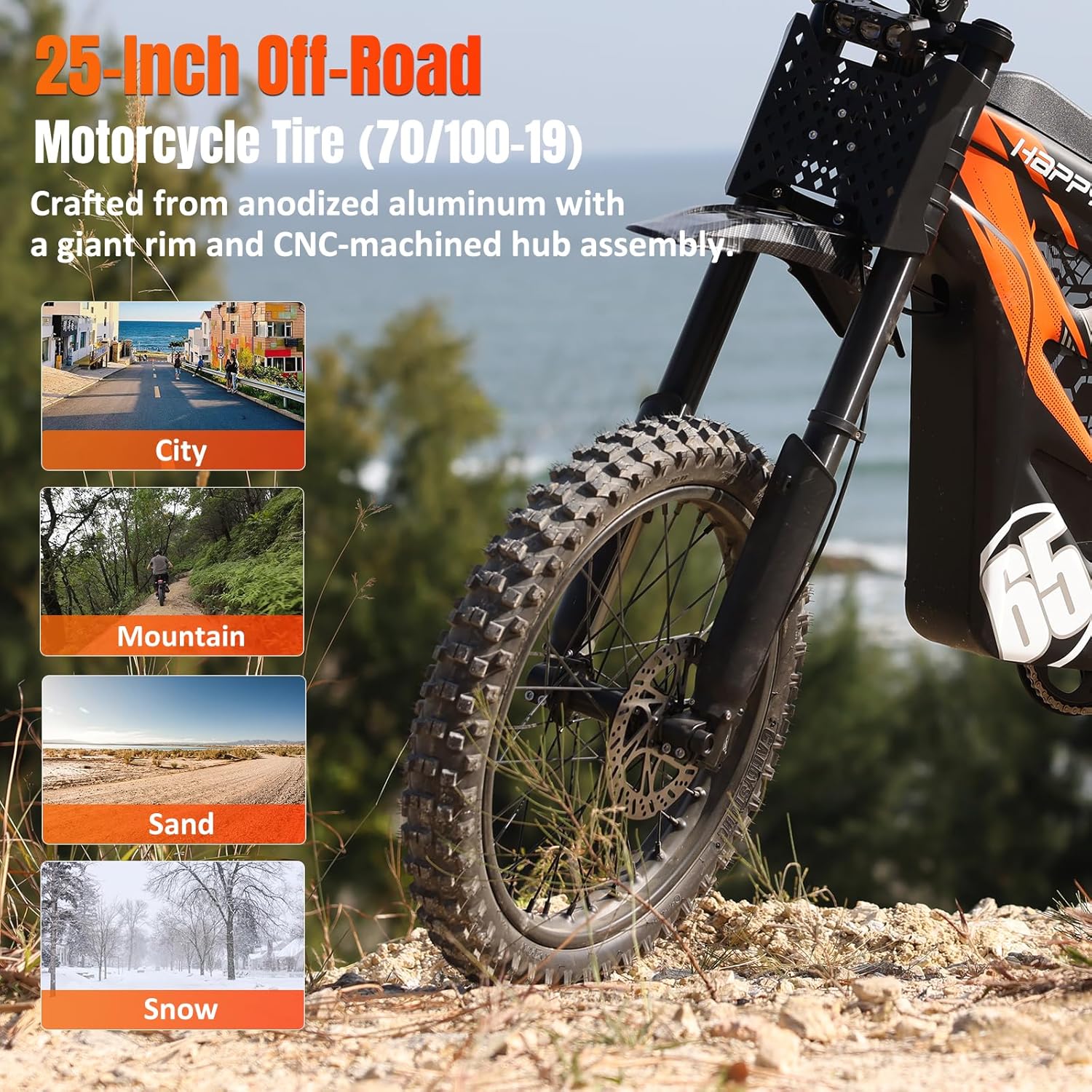 HAPPYRUN G300 Pro Electric Dirt Bike for Adults, 6500W Motor - 45° Slope, 50 MPH and 60-Mile Range 72V/30Ah Removable Battery, Hydraulic Brakes & Full Suspension Electric Motorcycle