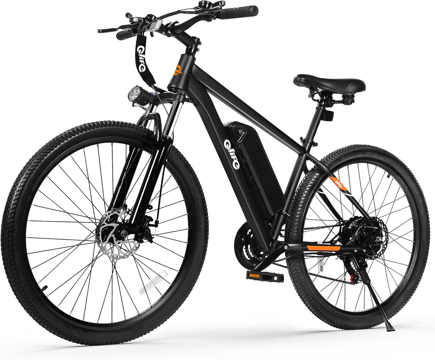 Qlife Racer Electric Bike for Adults - 21-Speed Mountain Lightweight Ebike with Peak 1000W/750W 25MPH/22MPH Brushless Motor, 375Wh Removable Battery, 26X2.1 Tire Step Over E-MTB, Up to 40 Miles