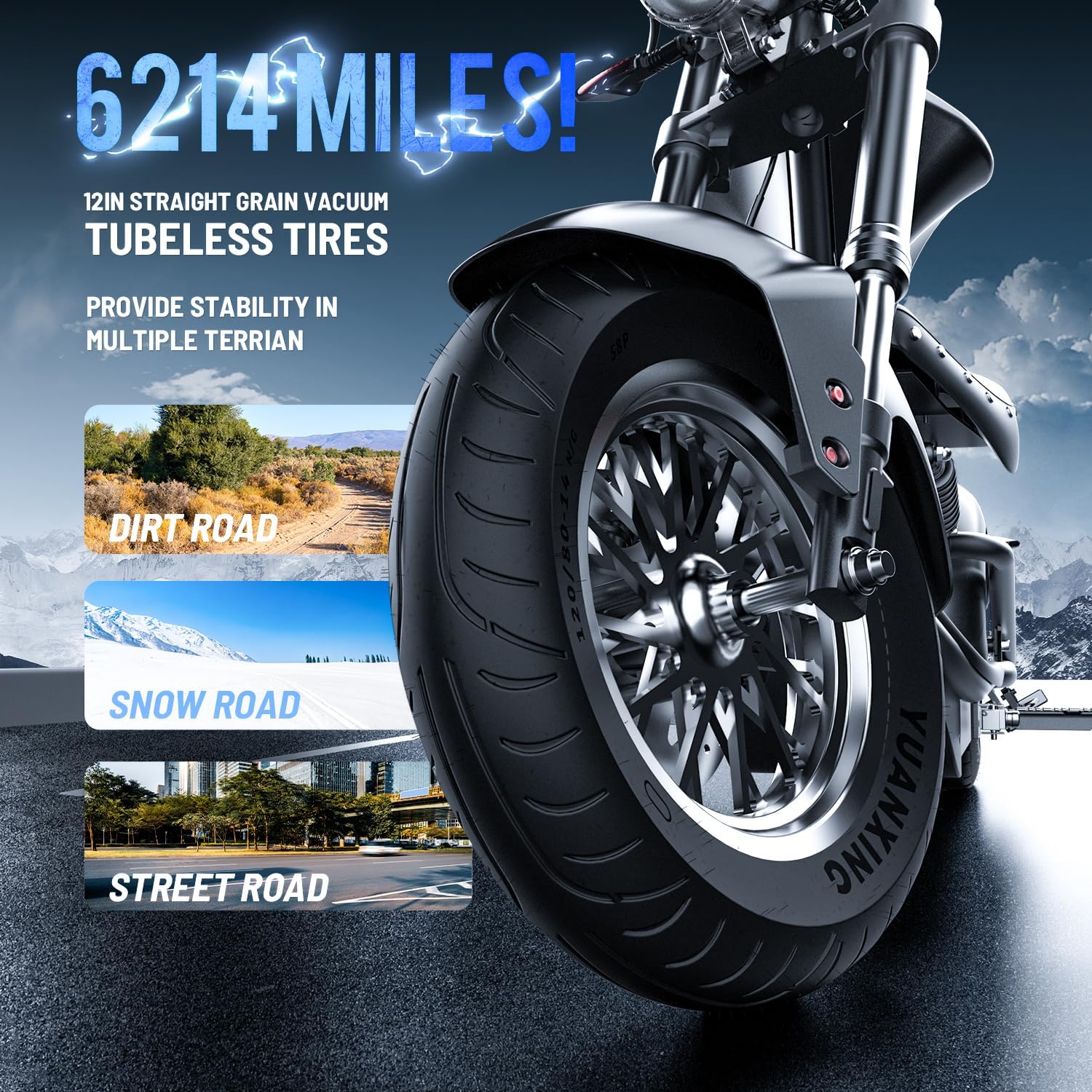 eAhora 2000W M1P Sidecar Electric Motorcycle for Adults,37mph 60V 30Ah Lithium Battery 40+ Miles Range, Full Suspension and Hydraulic Brakes Electric Mopeds