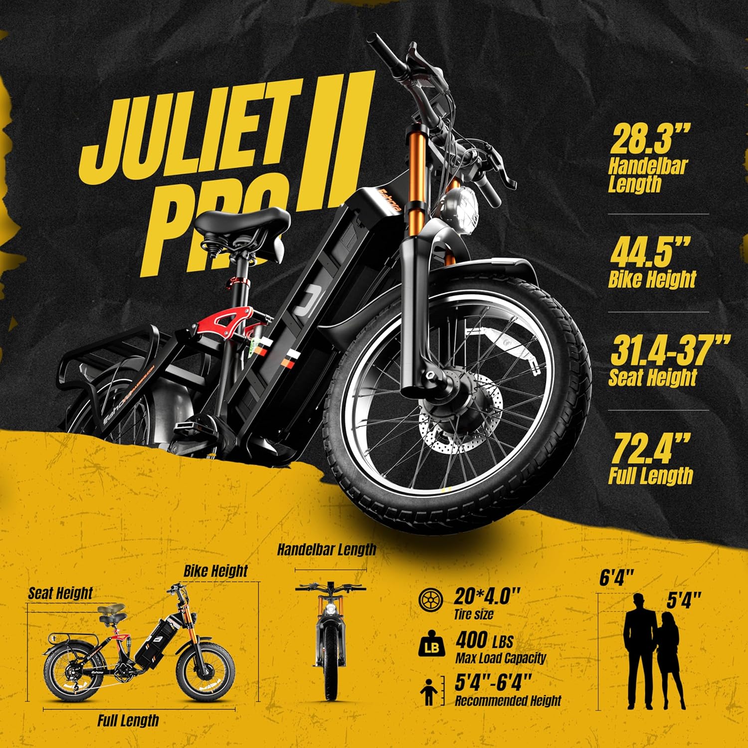 eAhora 2026Juliet Pro 2 Dual Motor 5500W Electric Bike for Adult, 60V 70Ah 220+Miles Long Range, 43 Mph Ebike, 20" Fat Tire Full Suspension Mountain for Urban Commutes, Delivery for Light Off-Road,APP